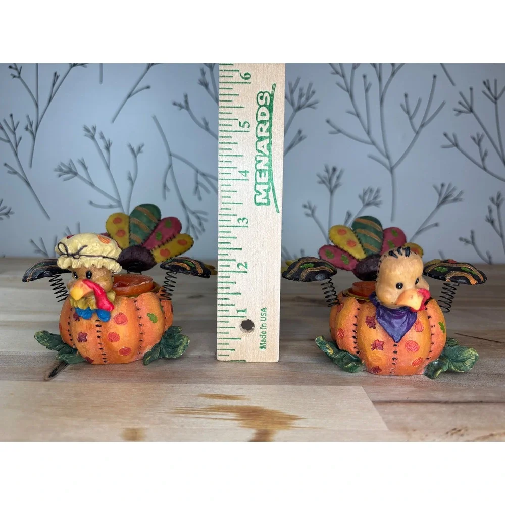 Home Interiors Turkey Tealight Candle Holders Fall Thanksgiving Decor Set 12704